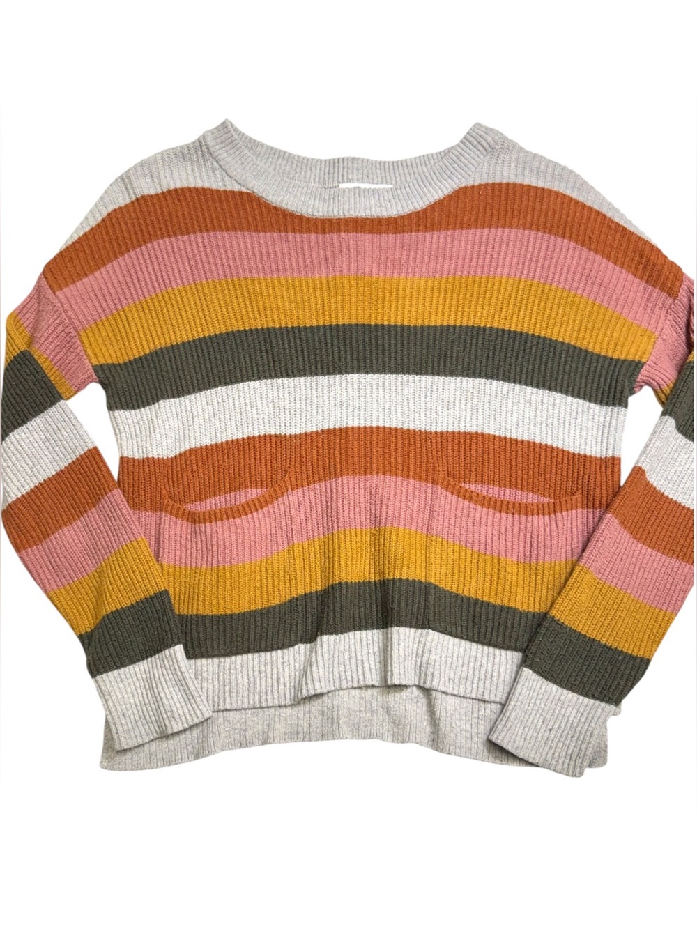 Madewell Striped Crewneck Sweater Size S Multicolor Fall Colorblock